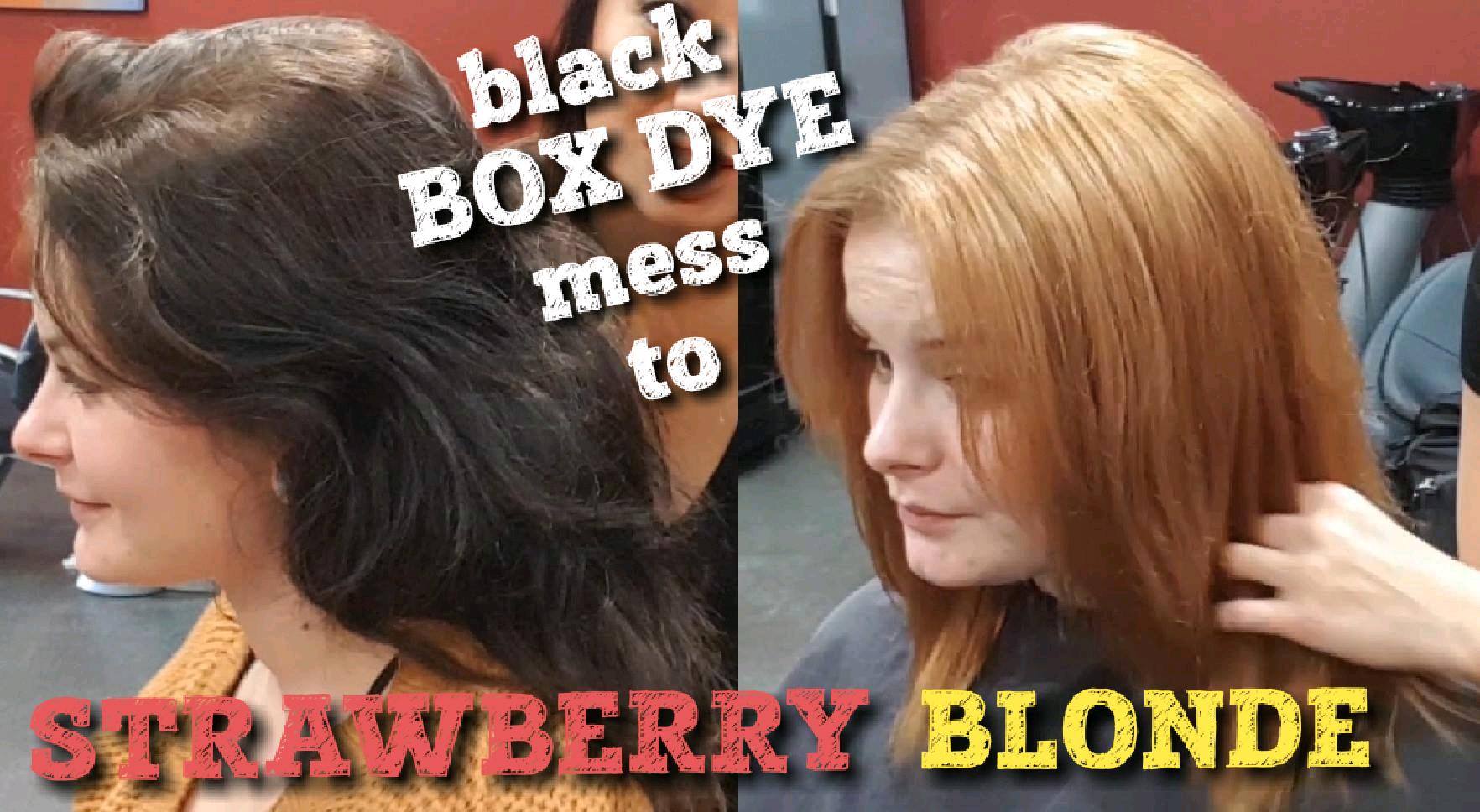 black box dye mess to strawberry blonde