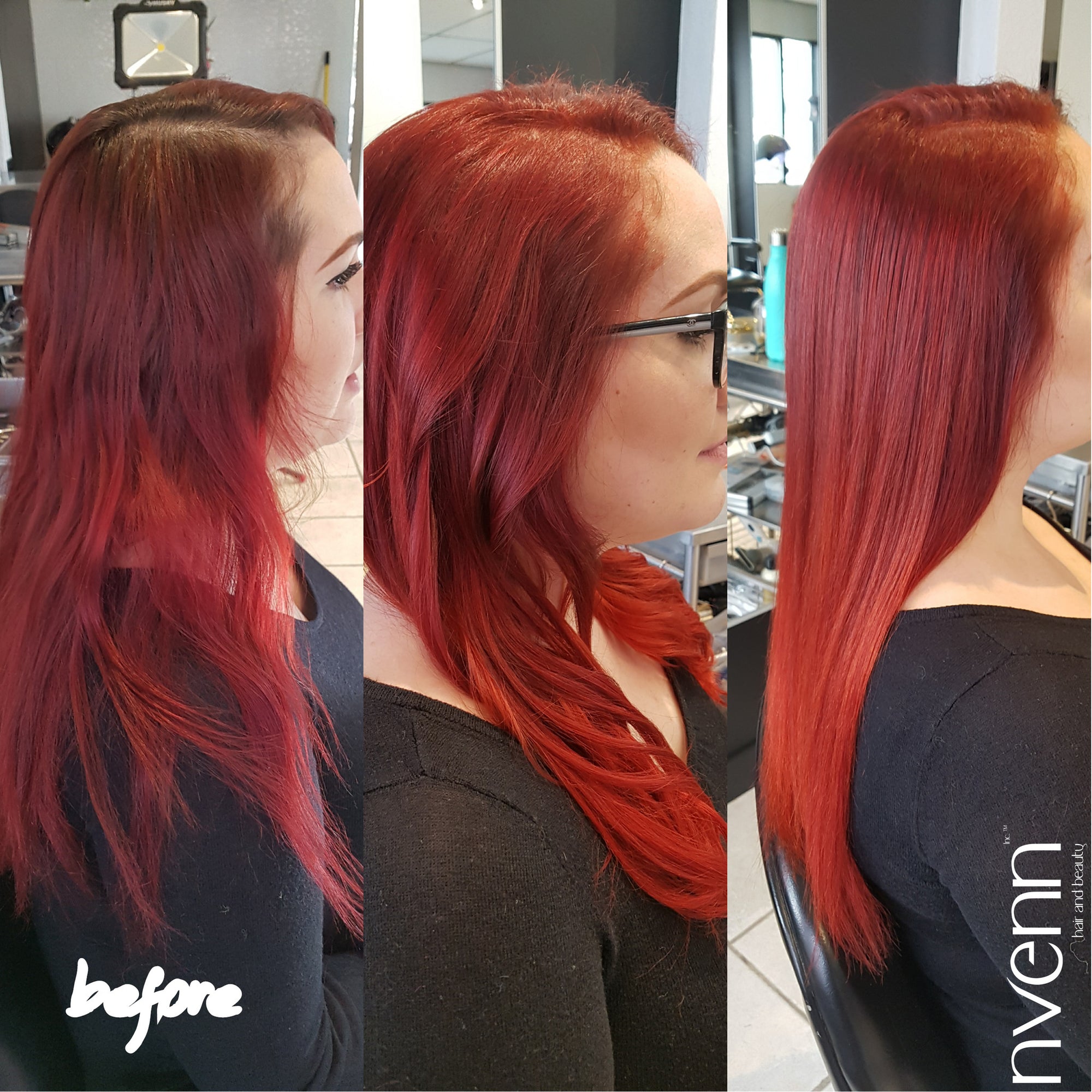 beautiful long-lasting COPPER RED HAIR OMBRE
